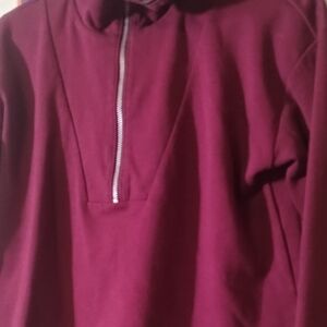 Women's Burgundy Sweater with Half-Zip